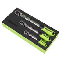 Sealey S01297 Siegen Extendable Flexi-Head Ratchet Wrench Set 3pc