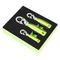 Sealey S01330 Stubby Ratchet Wrench Set 3pc