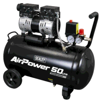 Sealey SAC5000S 50L Low Noise Oil Free Direct Drive Air Compressor 1hp