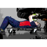 Sealey SCR101S Steel Creeper with 4 Rough Ground 5 Wheels  Adjustable Back/Headrest
