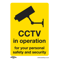 Sealey SS40V1 Warning Safety Sign - CCTV - Self-Adhesive Vinyl