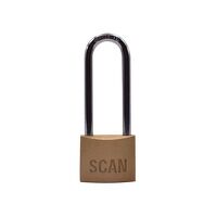Scan Brass Padlock 40mm Long Shackle