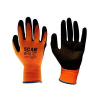Scan Hi-Vis Orange Foam Latex Coated Gloves -...