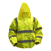 Sealey 802XL Worksafe Hi-Vis Yellow Jacket with Quilted Lining, Elasticated Waist Cuffs - X-Large