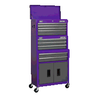 Sealey AP2200BBCPSTACK Topchest, Mid-Box Tool Chest  Rollcab 9 Drawer Stack - Purple