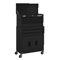 Sealey AP22BK Topchest  Rollcab Combination 6 Drawer with Ball-Bearing Slides - Black