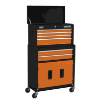 Sealey AP22OCOMBO Topchest  Rollcab Combination 6 Drawer with Ball-Bearing Slides - Orange/Black  170pc Tool Kit