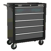 Sealey AP2505B Rollcab 5 Drawer with Ball-Bearing Slides - Black/Grey