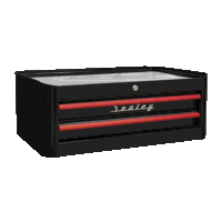 Sealey AP28102BR Mid-Box Tool Chest 2 Drawer Retro Style - Black with Red Anodised Drawer Pulls