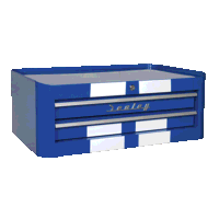 Sealey AP28102BWS Mid-Box Tool Chest 2 Drawer Retro Style - Blue with White Stripes