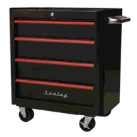 Sealey AP28204BR Rollcab 4 Drawer Retro Style- Black with Red Anodised Drawer Pulls