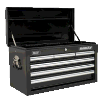 Sealey AP33069B Topchest 6 Drawer with Ball-Bearing Slides - Black