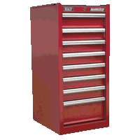 Sealey AP33589 Hang-On Chest 8 Drawer with Ball-Bearing Slides - Red