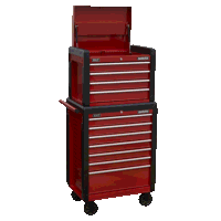 Sealey AP3411STACK Topchest 4 Drawer  Rollcab 7 Drawer Combination
