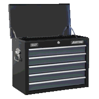 Sealey AP3505TB Topchest 5 Drawer with Ball-Bearing Slides - Black/Grey