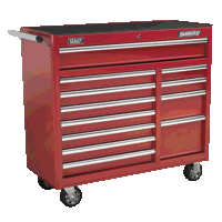 Sealey AP41120 Rollcab 12 Drawer with Ball-Bearing Slides Heavy-Duty - Red