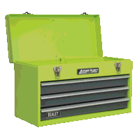 Sealey AP9243BBHV Tool Chest 3 Drawer Portable with Ball-Bearing Slides - Green/Grey