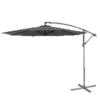 Sealey DG264 Dellonda 3m Banana Parasol/Umbrella for Garden, Patio with Crank Handle, 8 Ribs and Cover, Grey Canopy