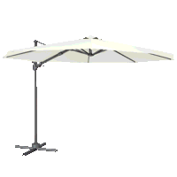 Sealey DG268 Dellonda 3m Garden/Patio Cantilever Parasol/Umbrella with Crank Handle, 360 Rotation, Tilt and Cover, Cream