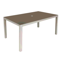 Sealey DG51 Dellonda Fusion Aluminium Glass Garden Dining Table with Parasol Hole, Light Grey - DG51