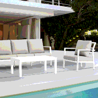 Sealey DG52 Dellonda Kyoto 4-Piece Aluminium Outdoor Garden Sofa Arm Chair Coffee Table Set