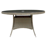 Sealey DG67 Dellonda Chester Rattan Wicker Outdoor Dining Table with Tempered Glass Top