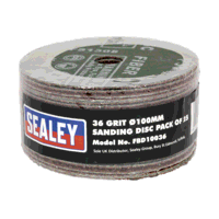 Sealey FBD10036 Sanding Disc Fibre Backed 100mm 36Grit (Pack of 25)