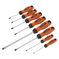 Sealey HV003 Screwdriver Set 8pc Hi-Vis Orang...