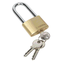 Sealey PL102L Brass Body Padlock Long Shackle...