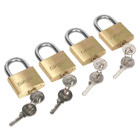 Sealey S0992 Brass Body Padlock with Brass Cy...