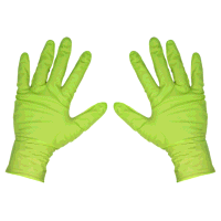 Sealey SSP54L Diamond Grip Extra-Thick Nitrile Powder-Free Gloves, Hi-Vis Green, Large - Pack of 50