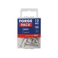 Self-Tapping Screw Pozi Compatible Pan A2 SS 1.1/4in x 10 ForgePack 12