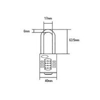 Squire CP40/2.5 Combination Padlock 4-Wheel 40mm Extra Long Shackle 63mm