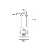 Squire CP60/2.5 Combination Padlock 5-Wheel 60mm Extra Long Shackle 63mm