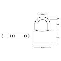 Squire LN4LS Lion Brass Padlock 5-Pin 40mm - 65mm Long Shackle