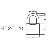 Squire LN5/2.5 Lion Brass Padlock 5-Pin 50mm - 65mm Long Shackle