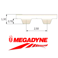 T2.5-180-4 Megapower PU Steel Cord Timing Belt