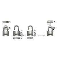 ABUS Mechanical 190/60 60mm Heavy-Duty Combination Padlock Closed Shackle (4-Digit) Carded