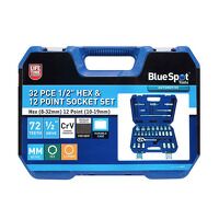 BlueSpot Tools 1/2in  1/4in Metric Socket Set, 94 Piece