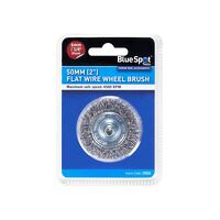 BlueSpot Tools Flat Steel Wire Wheel Brush 50mm x 6mm Arbor
