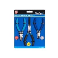 BlueSpot Tools Soft Grip Mini Plier Set, 3 Piece