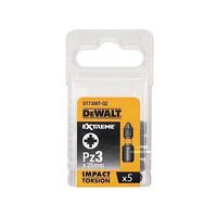 DEWALT Extreme Impact Torsion Bits PZ3 x 25mm (Pack 5)