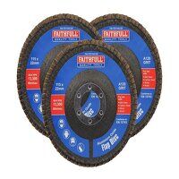 Faithfull Aluminium Oxide Flap Disc 115 x 22m...