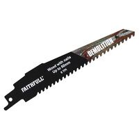 Faithfull S940HM Demolition Carbide Sabre Saw Blade 152mm x 6 TPI