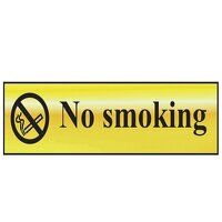 Scan No Smoking - Polished Brass Effect 200 x...