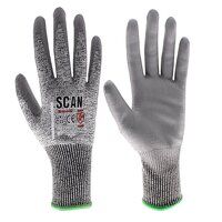 Scan PU Palm Cut D Gloves - M (Size 8)