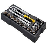 STANLEY 1/2in Drive 12 Point Metric Socket Module 23 Piece