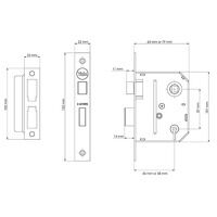 Yale Locks PM320 3 Lever Mortice Sashlock Polished Brass 79mm 3in