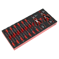 Sealey TBT67 Premier Precision Screwdriver  Mini Pliers Set with Tool Tray 17pc