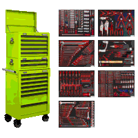 Sealey TBTPCOMBO7 Superline PRO Tool Chest Combination 14 Drawer with 446pc Tool Kit - Green